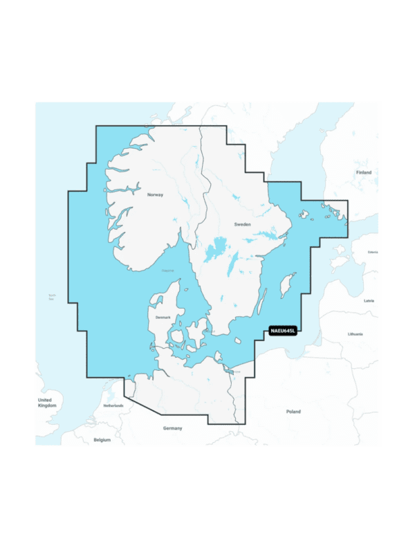 Skandinavien, södra och Tyskland, norra - sjökort Garmin Navionics+